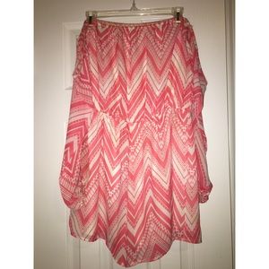 Pink and White Off the Shoulder Romper